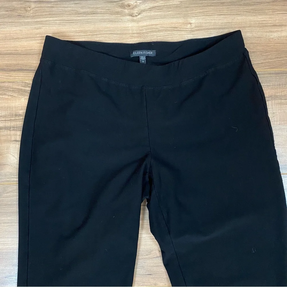 Eileen Fisher Knit Straight Leg Pant Women's Small Color Black - Picture 2 of 8